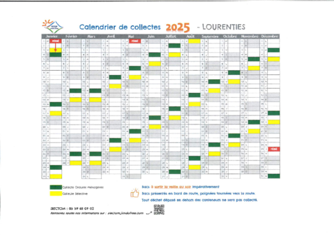 Calendrier collectes 2025